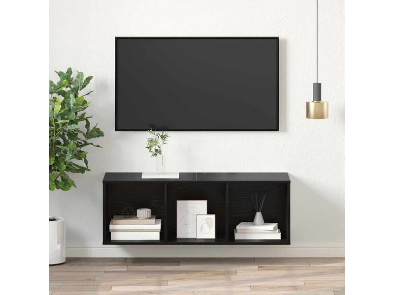  Ensemble meuble tv - banc tv - meuble de rangement 37 x 37 x 107 cm chêne noir  - Conforama D