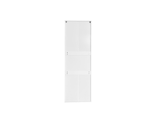 Meuble vitrine 55x38x166 cm blanc laqué avec étagères en verre et bandeau led pour salon
