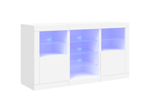 Buffet - bahut - meuble de rangement avec lumières led blanc 123x37x67 cm