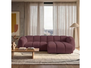 Selsey millma - canapé d'angle - 300 cm - velours rose