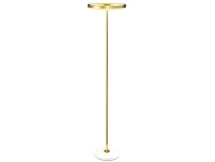 Lampadaire moderne doré avec éclairage à intensité variable (3 niveaux) et interrupteur au pied
