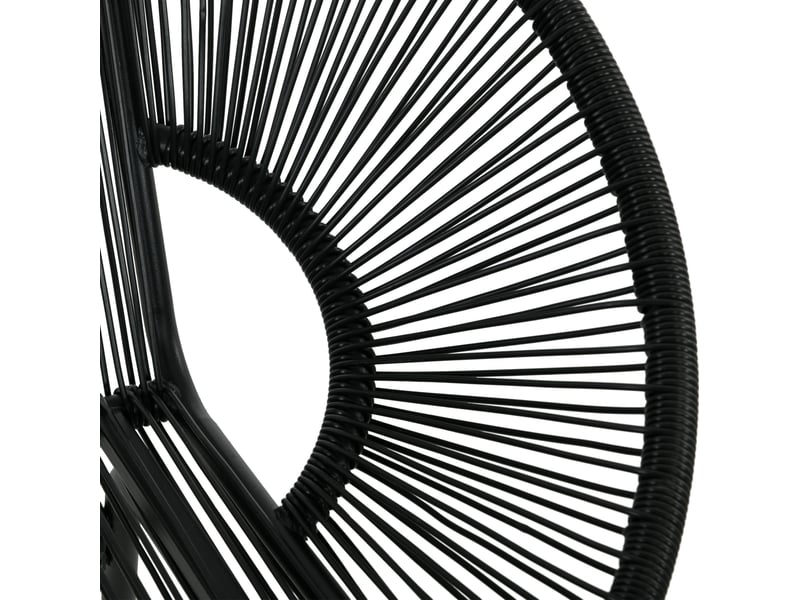 Banc de jardin 2 places en résine tressée noire, structure acier, dossier haut, idéal terrasse et balcon - Conforama E