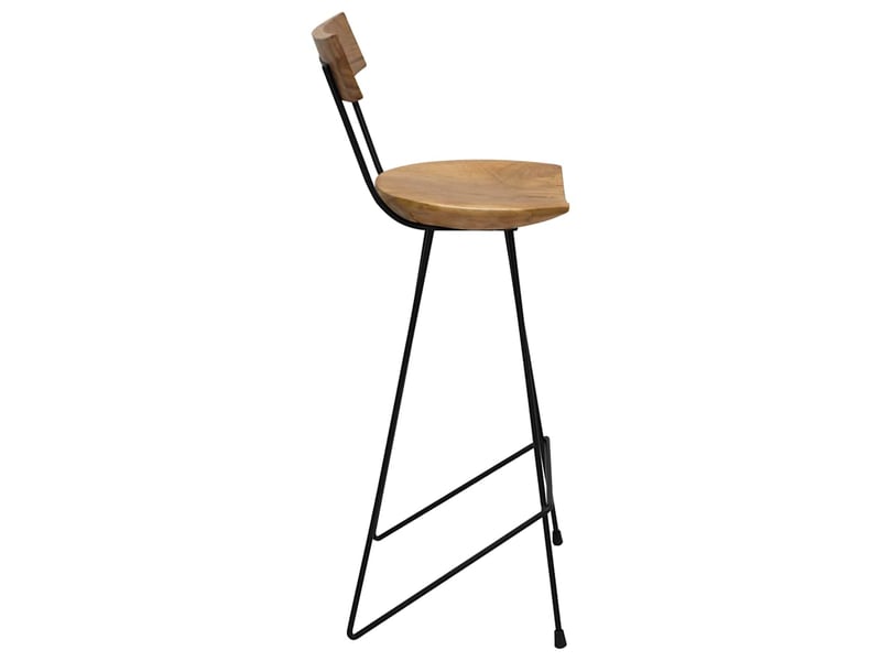  Lot de 2 tabouret de bar, chaise de bar bois de teck massif shl98468  - Conforama E