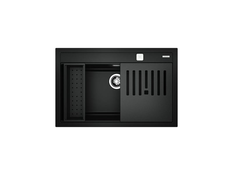  Evier en granit 80 cm noir nova 1 bac rectangulaire helixpro 3½ avec planche et passoire TEK8434778034486 - Conforama B