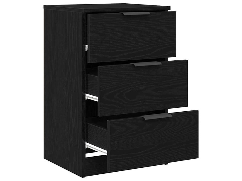  Table de chevet avec tiroir 2 pièces chêne noir 40 x 65 x 65 cm  - Conforama E