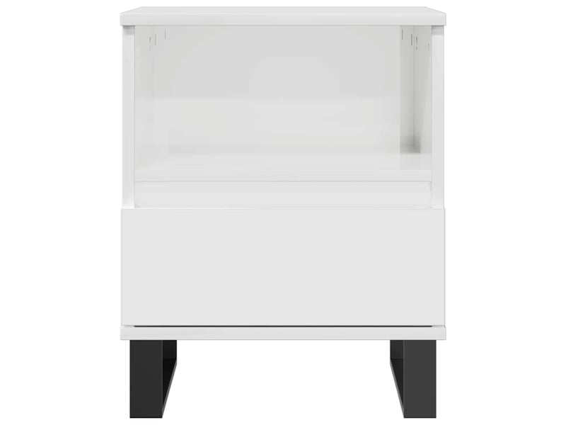  Table de chevet - cabinet de chevet - table de nuit blanc brillant 40x35x50 cm bois d’ingénierie  - Conforama B