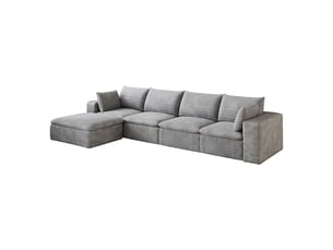 Canapé tissu velours côtelé design double couche rembourrage amovible sans montage requis gris foncé