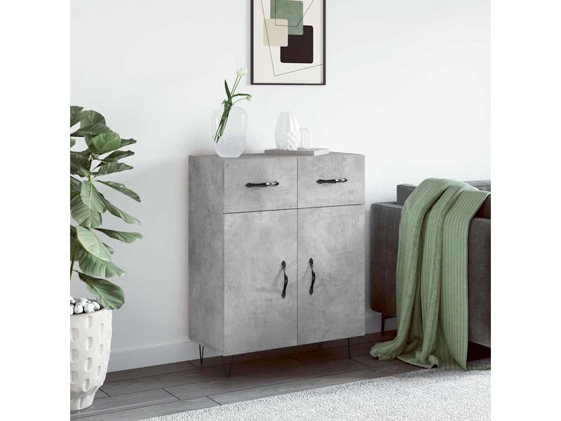  Buffet - bahut - meuble de rangement gris béton 69,5x34x90 cm bois d'ingénierie  - Conforama B