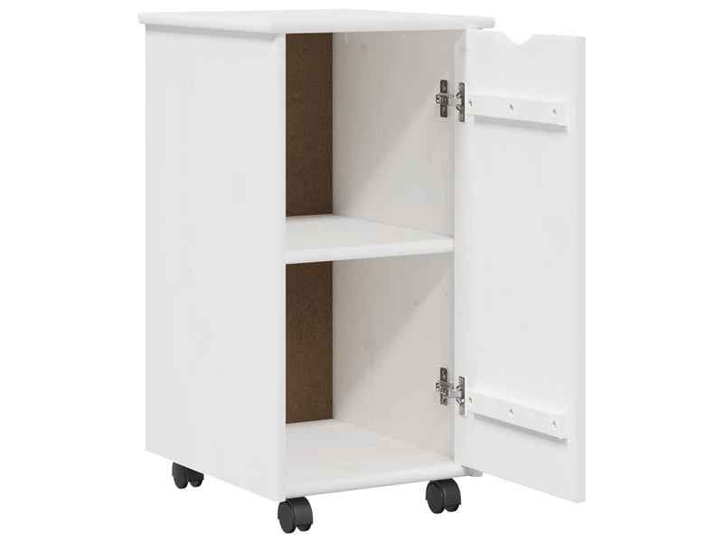  Caisson roulant de bureau blanc 34 x 39 x 65,5 cm bois de pin massif  - Conforama D