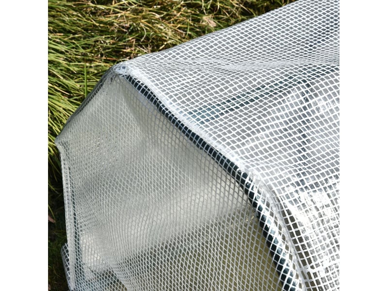  Serre de jardin miniature en acier blanc avec bâche plastique uv résistante, 99 x 71 x 60 cm pour balcon  - Conforama D