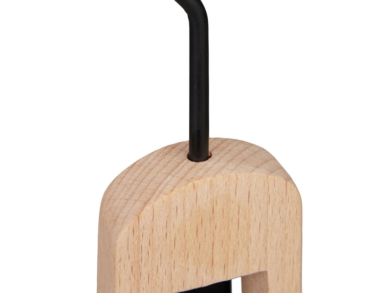  Lot de 5 cintres à pinces pour accessoires 18,5 x 6 x 2,5 cm anti-plis design chic en bois noir 13_0008920  - Conforama D