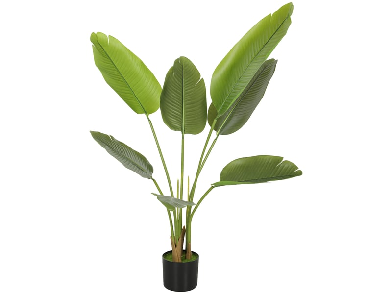  Plante artificielle intérieure 109 cm, arbre artificiel avec pot en plastique et terreau floqué, vert  - Conforama B