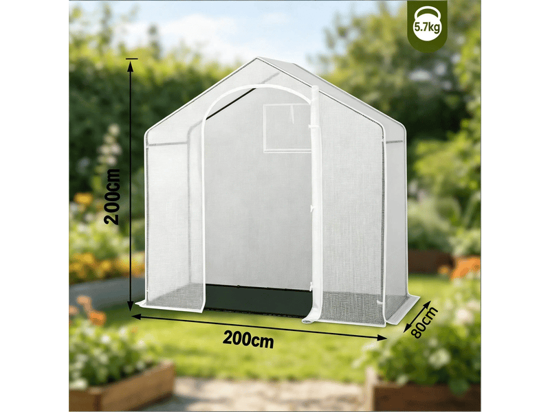Serre de terrasse avec porte zippée enroulable, serre d’hiver pour plantes, extérieur - Conforama C