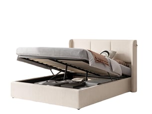 Lit coffre 140x190 cm <strong></strong>  <strong></strong> coloris beige