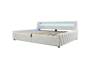 Lit coffre 140x200 cm <strong></strong>  <strong></strong> coloris beige