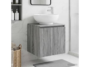 Vanité de lavabo mural, meuble de rangement sonoma gris 49.5x44.5x65 cm shl1765