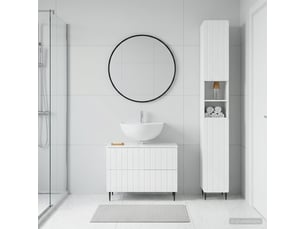 Ensemble de 2 meubles de salle de bain zwolle blanc brillant cf63222