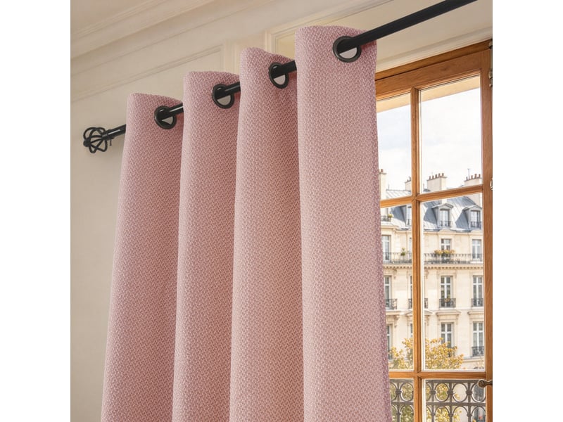 Lot de 2 rideaux à œillets 140 x 240 cm victoria fils teints jacquard - Conforama C