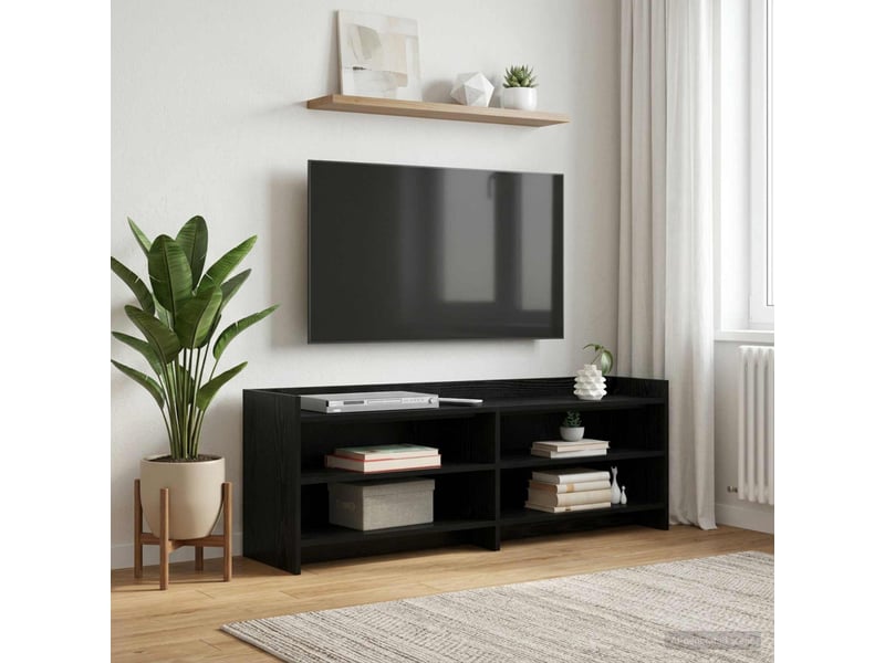  Meuble tv - banc tv - meuble de rangement 135 x 33 x 47 cm chêne noir bois d'ingénierie  - Conforama B