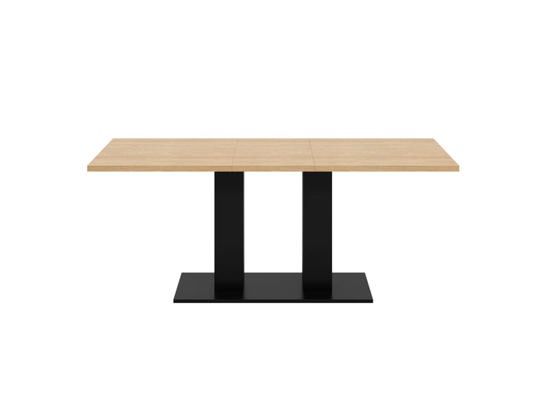 Table à manger extensible 140 à 180 cm, plateau mdf de 30 mm, teinte naturelle, pour salle à manger et cuisine, design épuré - Conforama A
