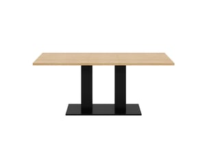 Table à manger extensible 140 à 180 cm, plateau mdf de 30 mm, teinte naturelle, pour salle à manger et cuisine, design épuré