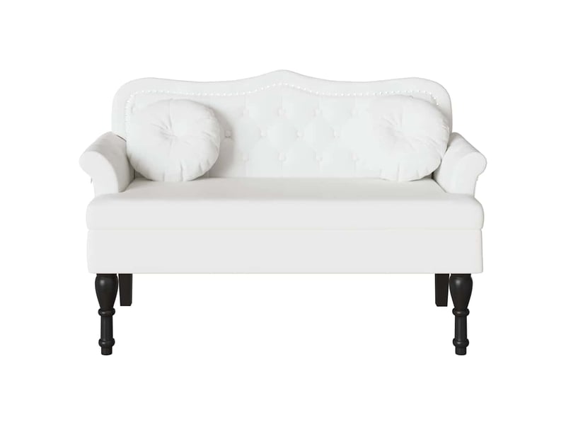 Banc chesterfield, canapé 2 places blanc 120,5x65x75 cm simili cuir - Conforama D