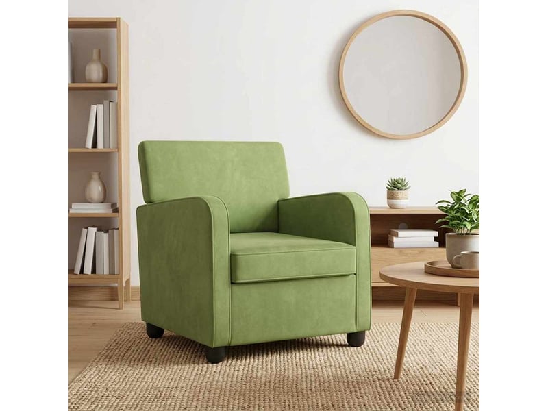 Vidaxl fauteuil vert clair velours - Conforama B