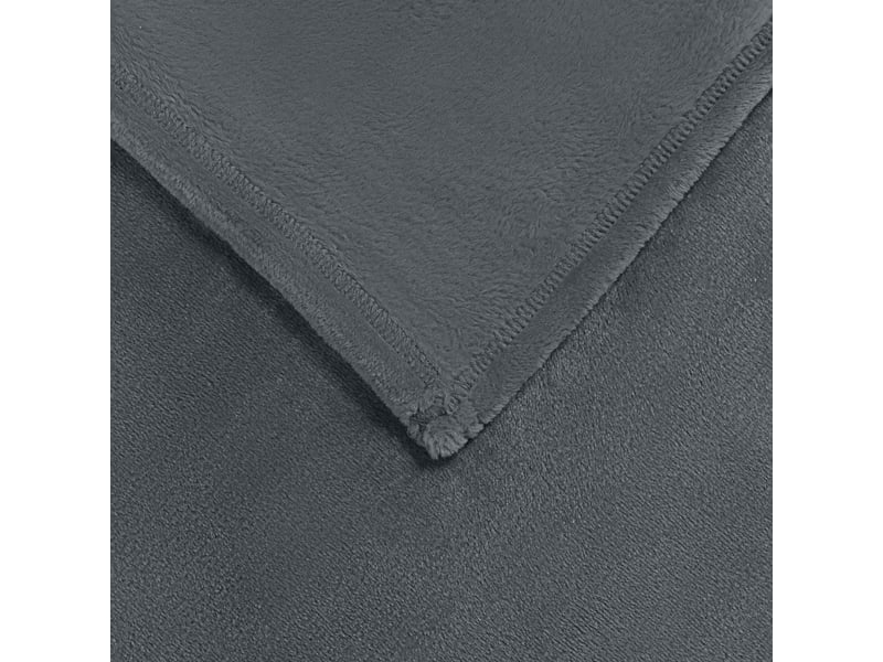  Plaid canapé gris foncé 220x240 cm 1.37 kg polaire  - Conforama E