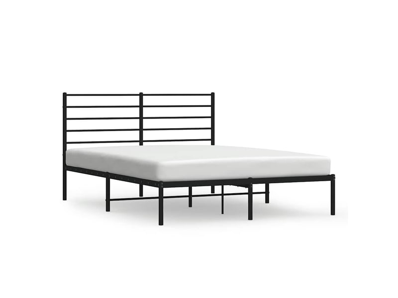  Lit double- lit adulte -  cadre de lit métal sans matelas et tête de lit noir 160x200 cm  - Conforama A