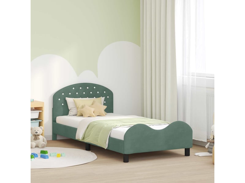  Cadre de lit pour enfants - lit jeune avec tête de lit vert mer 80 x 200 cm  - Conforama B