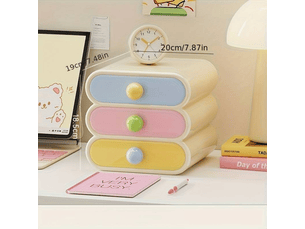 Boîte de rangement pastel non toxique avec tiroir - pour vanité, bureau ou salle de bain