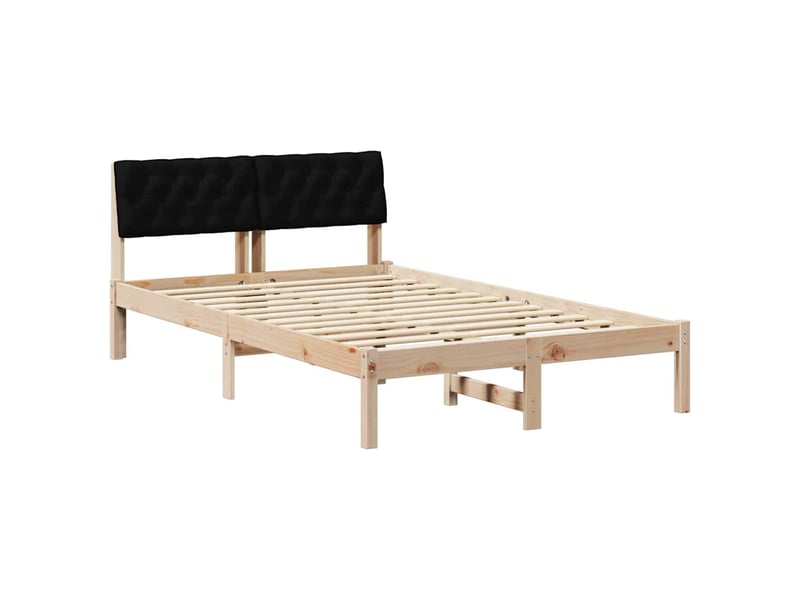  Lit double- lit adulte -  cadre de lit marron et noir 120 x 190 cm bois massif en pin  - Conforama A
