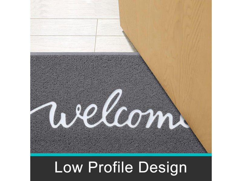  1 pièce 40 x 60 cm (gris) paillasson extérieur welcome, paillasson intérieur, tapis d'entrée, paillasson extérieur antidérapant et anti-poussière  - Conforama E