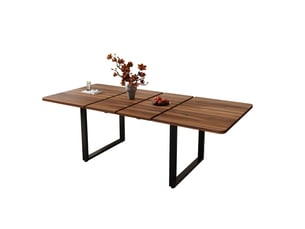 Table à manger extensible 140180220x80 cm 6 à 10 personnes coloris noyer foncé