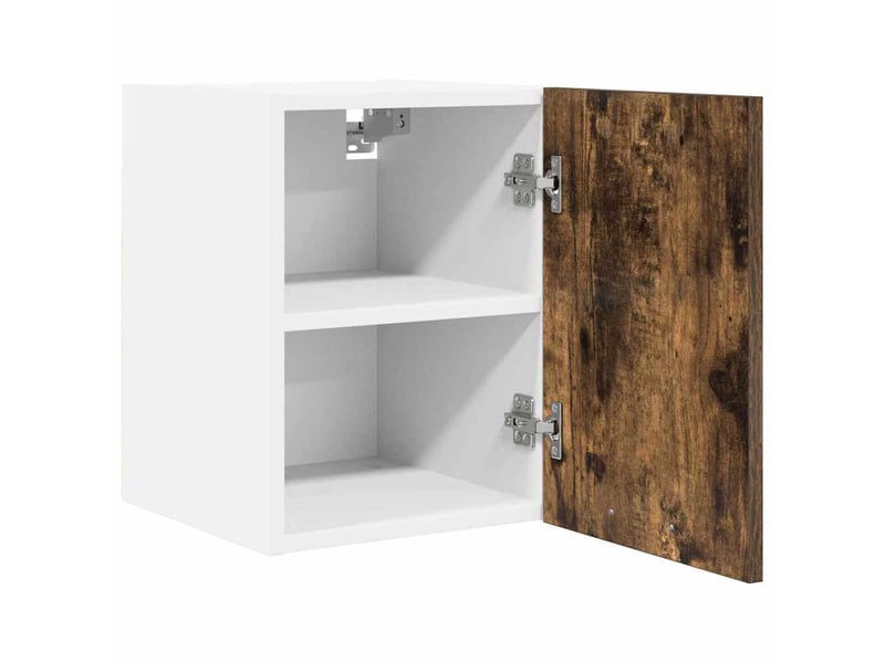 Meuble de rangement cuisine, armoire suspendue chêne fumé et blanc 30x31x40cm - Conforama E