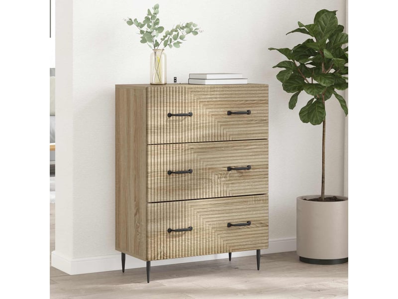  Armoire de rangement bureau, armoire à tiroirs chêne sonoma 66 x 34,5 x 89,5 cm  - Conforama B