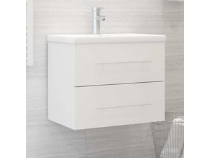 Armoire d'évier avec lavabo intégré blanc aggloméré shl1940
