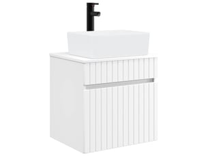 Meuble de lavabo mural, rangement salle de bain blanc 49x41x63cm bois d'ingénierie shl5962