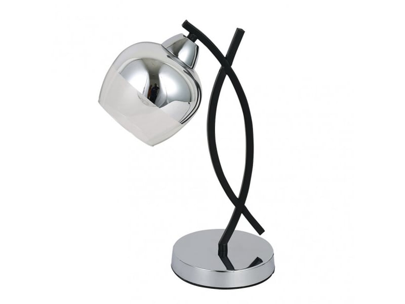  Lampe à poser fabrilamp denali e27 coloris chromé noir 36 x 23 x 14 cm 152471020 - Conforama A