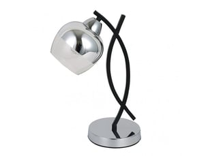 Lampe à poser fabrilamp denali e27 coloris chromé noir 36 x 23 x 14 cm