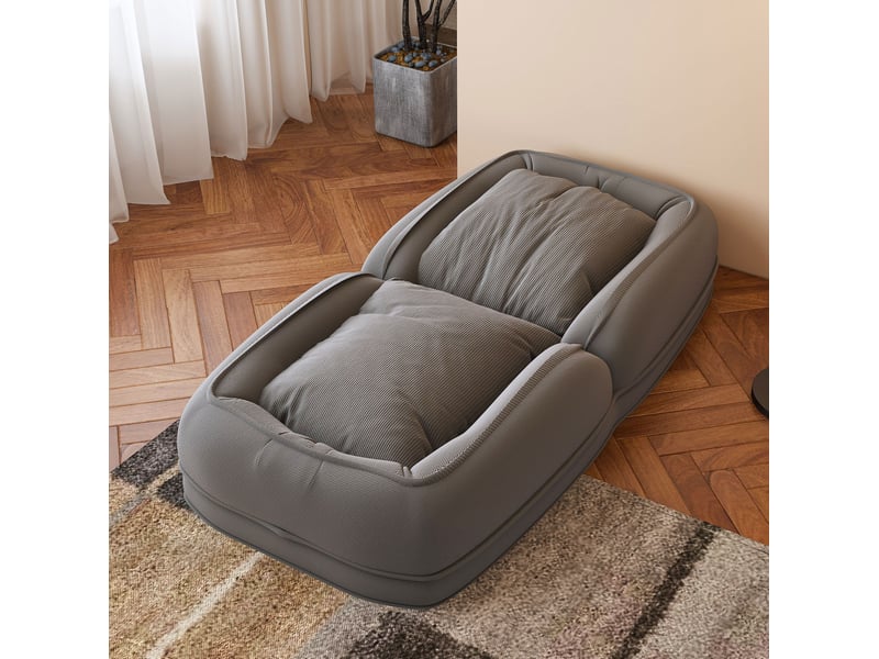  Canapé convertible pliable modenvie réglable 5 positions gris en velours côtelé 180 x 90 x 26 cm  - Conforama D