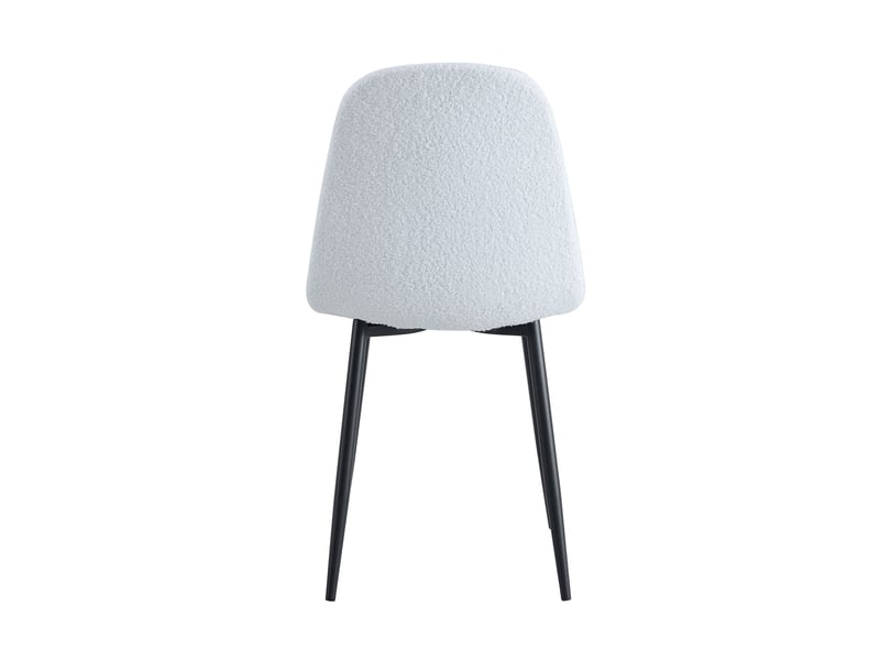  Lot de 4 chaises en tissu bouclette blanc et noir 44x52,5x87 cm  - Conforama E