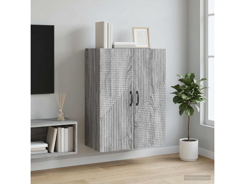  Armoire murale salon sonoma gris 66x34,5x90cm bois d'ingénierie shl3616  - Conforama B