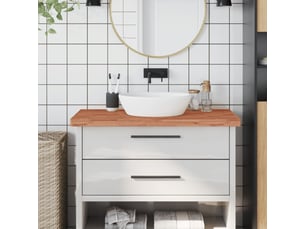 Comptoir de salle de bain, plan de travail 100x50x4 cm bois massif de hêtre cf65706