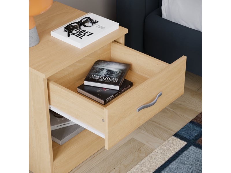  Table de chevet riano, commode de nuit, chambre, rangement, 47x40x36cm, 1 tiroir, pin 333459 - Conforama R
