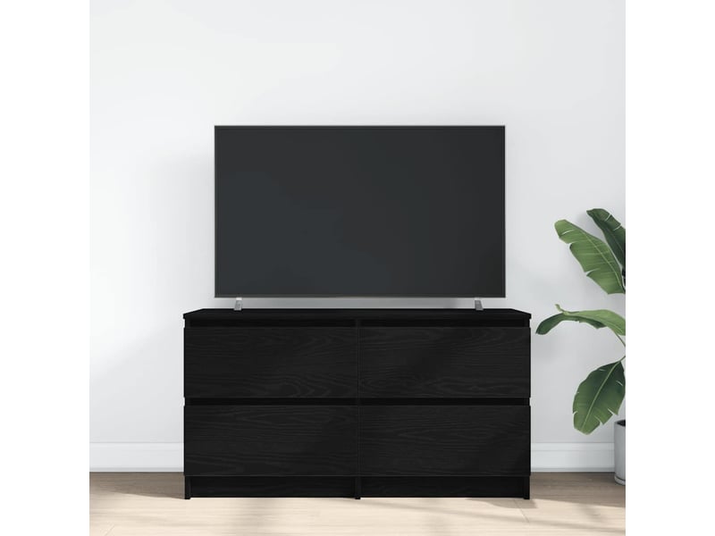  Meuble tv - banc tv - meuble de rangement noir 100x35x54 cm bois d'ingénierie  - Conforama C
