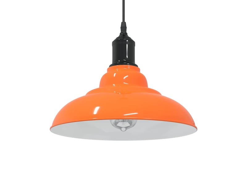  Lampe suspendue, suspension luminaire réglable hauteur e27 orange brillant métal shl89834  - Conforama B