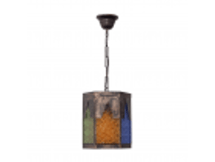 Lanterne suspension artisanale meknes e27 marron multicolore 16 cm