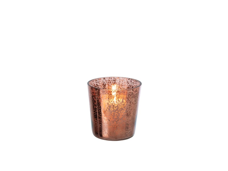  Photophore design en verre ember 16cm marron  - Conforama B