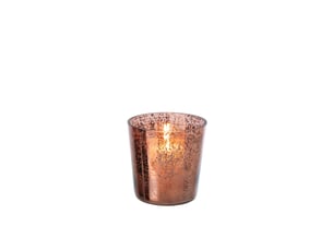 Photophore design en verre ember 16cm marron